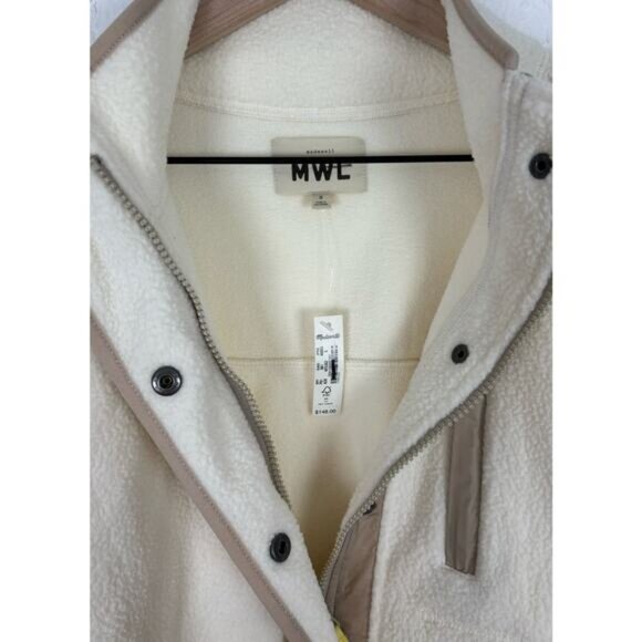 Madewell MWL (Re)sourced Sherpa Snap-Front Jacket NWT Size Small - Picture 5 of 6